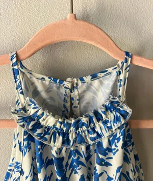 Blue Allover Print Halter Neck Romper Size Small/4 thumbnail 8