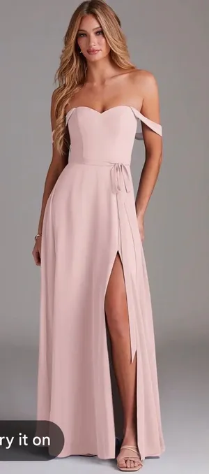 Azazie Bridesmaid Dress Aaron Blushing Pink thumbnail 1
