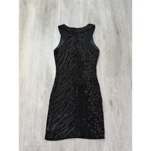 AllSaints Shia Y2K Style Hand Embellished Beaded Sequin Animal Print Mini Dress0 thumbnail 5
