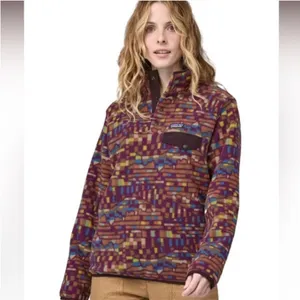 Patagonia‎ Synchilla Snap T Pullover Womens XS Night Plum Fitz Roy Patchwork New thumbnail 2