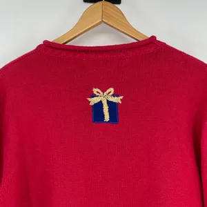 Cherokee Red Teddy Bear Christmas‎ Holiday Present Sweater Womens XL Uique thumbnail 4