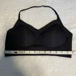 Bralette Large Minimalist Seamless Solid Black Wireless Breathable Stretch Bra thumbnail 4