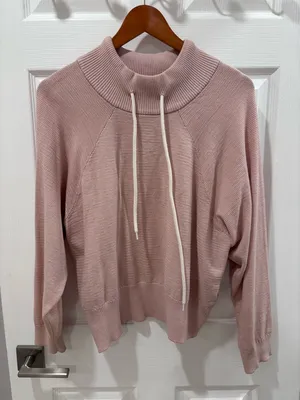 Varley Maceo Pique Mock Neck Pullover Sweatshirt in Blush Pink Size Small‎ thumbnail 10