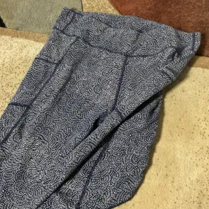 Pact Organic Cotton Pocket Leggings Women XL Blue White Geometric High Rise Yoga thumbnail 6