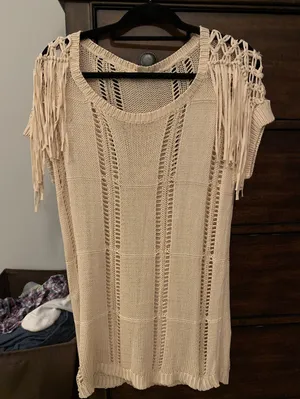 Easel Oatmeal Waffle Knit Top thumbnail 1