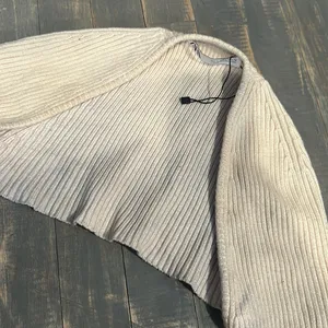 Zara Knit Bolero‎ Womens Creme Ribbed Arm Warmers Cropped thumbnail 2