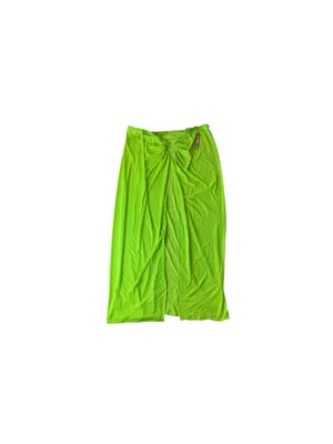 SKIMS Swim Sarong Skirt 3X Neon Green Mesh Ring Maxi Cover Up NWT Festival thumbnail 3