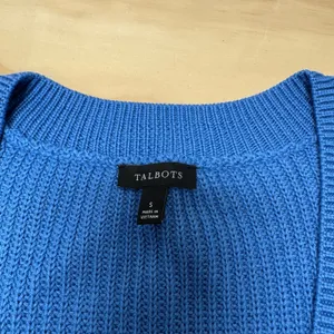 Talbots Blue Wool Blend V-Neck‎ Knit Sweater Vest Sleeveless Small Minimalist thumbnail 4