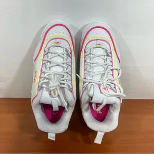 FILA Women’s Disrupter II Contrast Piping White Pink Yellow Shoe Size 6 #991 thumbnail 9