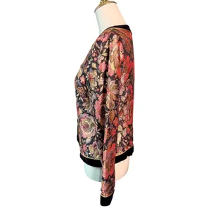 Vintage 80s Scott McClintock Floral Brocade Velvet Evening Jacket Gold Approx M thumbnail 5
