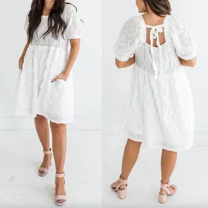 Hayden Puff Sleeve Baby Doll Dress Size M Square Neck Party Minimalist Date thumbnail 2