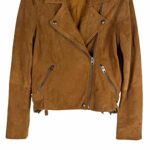 Lucky Brand Goat Suede Asymmetrical Zip Moto Jacket Brown Size XS thumbnail 6