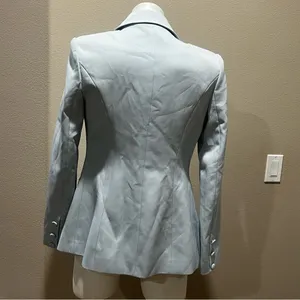Meshki light  blue button up blazer thumbnail 9