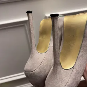 Yves Saint Laurent Platform Pump Grey Suede thumbnail 6