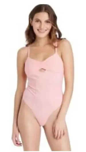 Colsie Pink One-Piece Bodysuit‎ Cotton XS Adjustable Straps Keyhole Detail thumbnail 1
