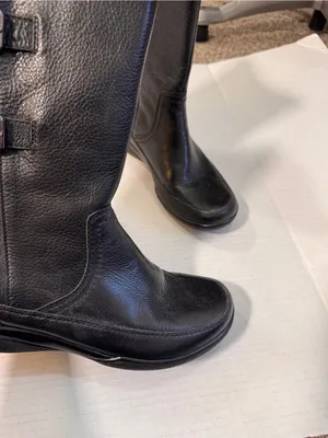 Clarks Black Leather Mid Calf Boots Womens 9.5 Fall Classic Comfort thumbnail 9