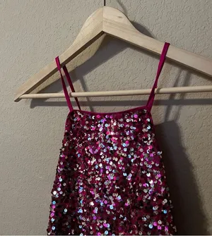 Love & Piece Collection Hot Pink Sequin Halter Crop Top thumbnail 3