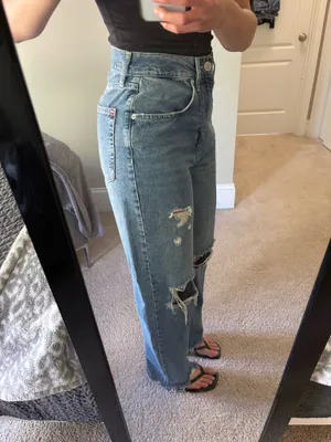 BDG High-Rise Jeans Baggy Urban Outfitters Distressed thumbnail 3