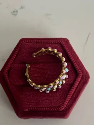 &merci Adorable Golden Vibrant Colors Adjustable Statement Ring Size 6-9 thumbnail 2