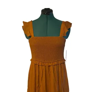 Nanette Lepore Rust Orange Glazed Ginger Cottage Tiered Ruffle Maxi‎ Dress NWT 8 thumbnail 6