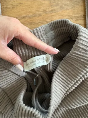 Abercrombie Ribbed Knit Lounge Pants in Taupe thumbnail 2
