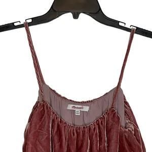 Madewell‎ Womens Spaghetti Strap Tank Top Size XXS Silk Blend Velour Tiered thumbnail 2