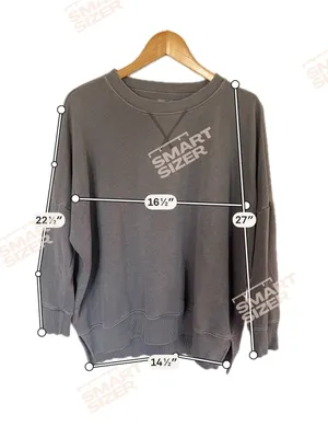 Aerie oversized crewneck in faded/distressed gray shade thumbnail 2
