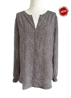 Monday Fun Purple Ivory Amiyah Stitch Fix Floral Blouse Women Medium NWT | 70-10 thumbnail 1