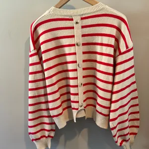 HYFVE Large Button Back Cream/Red‎ Striped Sweater NWOT thumbnail 6
