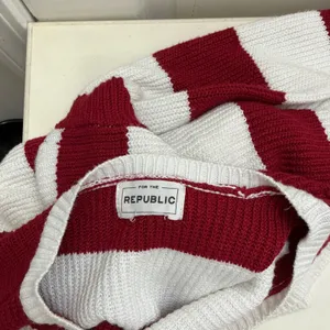 For The Republic Rugby Stripe Sweater Women's M Striped Nautical Preppy Shaker thumbnail 5
