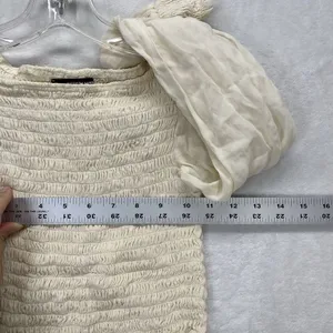 Reformation long sleeve‎ Smocked crop top Womens Small Y2K boho - flaw thumbnail 2