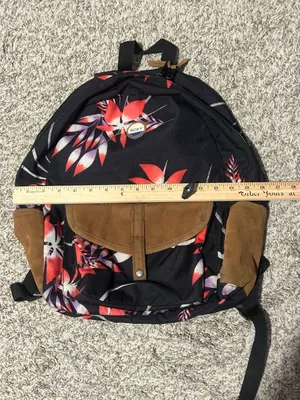Roxy Carribean Medium 18L Backpack Auburn Savana Floral School Book Bag thumbnail 4