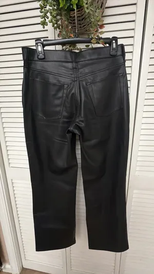Abercrombie & Fitch Black Vegan Leather Pants thumbnail 2