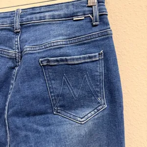 MOTHER Crop Jeans Shoot To Thrill Blue Denim Size 27- Stretch *ALTERED thumbnail 11