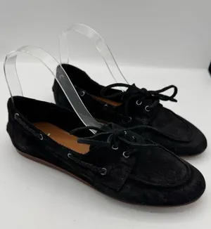 Lucky Brand Shoes Womens Size 7.5 Black Suede Boat Flats Moc Toe LK-TINEERA thumbnail 1