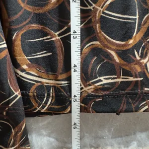 3189 | Chico's Abstract Swirl Faux Wrap Midi Dress Brown Retro Boho Women 2 L thumbnail 8