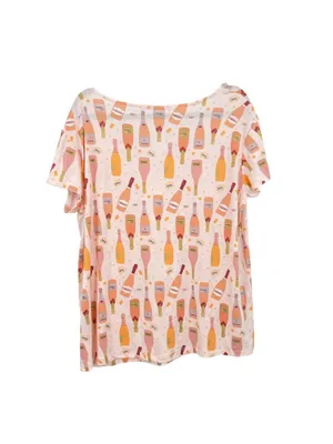 Amanda Blu Champagne Dreams Pink Pajama Set Short-Sleeve Top Shorts Size XL NWT thumbnail 4