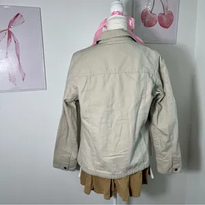 American Vintage Y2K Cream Zip Detroit Jacket Utility Barn Chore Collared‎ Jacket Womens Medium thumbnail 4