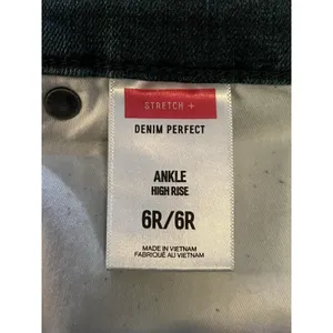 Express Denim Perfect Ankle High Rise Jeans Womens 6R Med Wash Distressed Denim thumbnail 8