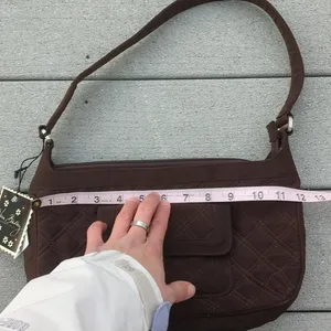 NWT Vera Bradley Espresso Quilted Shoulder Bag thumbnail 12