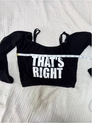 Women's Costume Gallery Black Crop Top Dance Costume "That's Right" M thumbnail 5