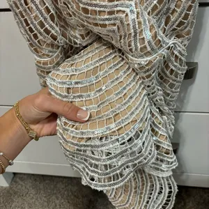 Lulus Lele White and Silver Sequin Mini Dress thumbnail 4