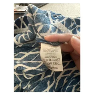 Anthropologie HD IN PARIS Blue White Diamond Printed Smocked Mini Dress Size 4 thumbnail 10