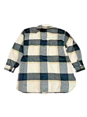 -New Maurices Plaid Shacket Women’s Size XXL Black Button Casual Shirt Coat Snap thumbnail 3