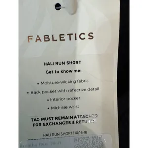 Fabletics Hali Run Short Black Moisture Wicking Mid Rise Pocket‎ Size 1X thumbnail 5