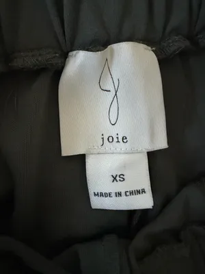 Joie XS Dark Green Straight Leg Pants Paperbag Waist thumbnail 7