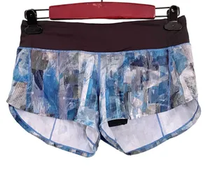Lululemon Size 4 Regular Speed‎ Up Short *2.5"Sun Dazed Multi Blue Athletic thumbnail 1