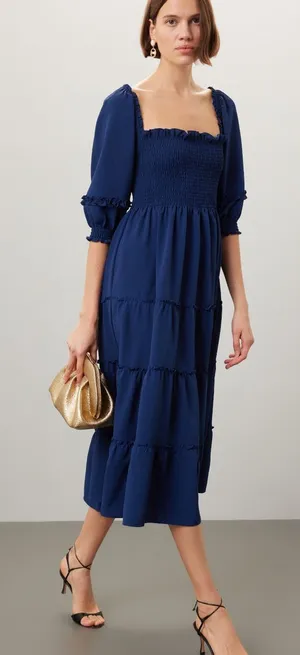 Hill‎ House Nesli Nap Dress Navy Size S thumbnail 1