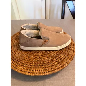 Olukai Pehuea Heu Tan‎ Leather Shearling Lined Slip On Shoes 20391-TGTG Womens 9 thumbnail 3