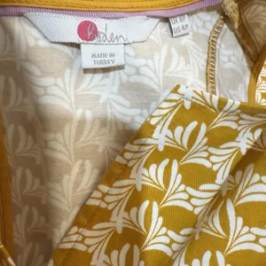 Boden Helena Chino Dress Womens 4P Mustard Yellow White Office Preppy Sleeveless thumbnail 3